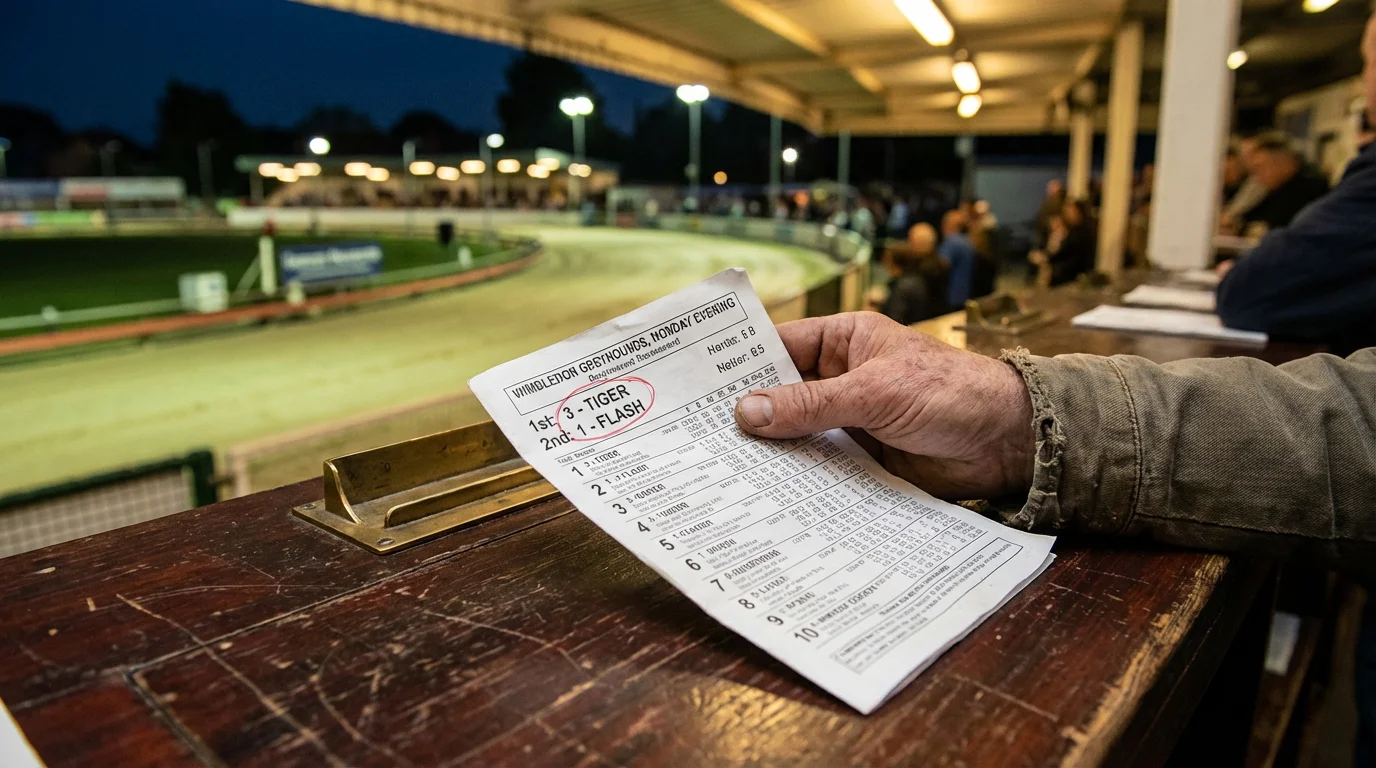 Greyhound racing forecast betting guide with race finish positions