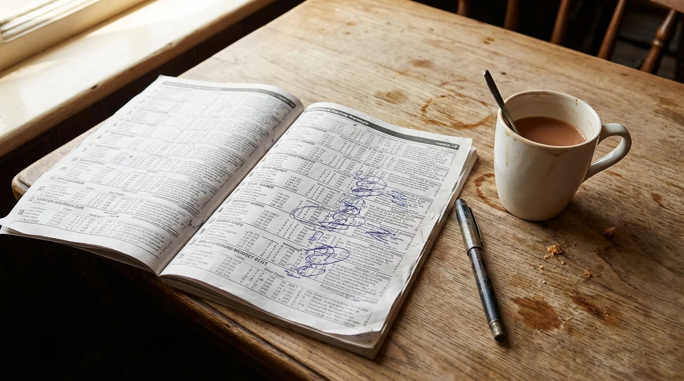 Greyhound form guide studying past race runs