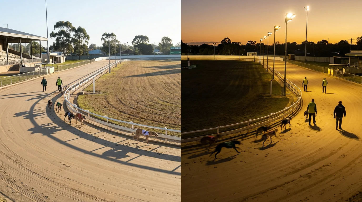 Morning versus evening greyhound racing meetings compared